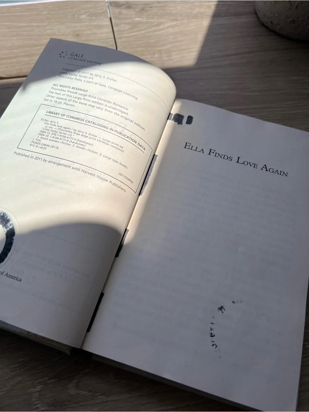 Ella Finds Love Again Jerry Eicher Large Print Hardcover Ex Library Amish